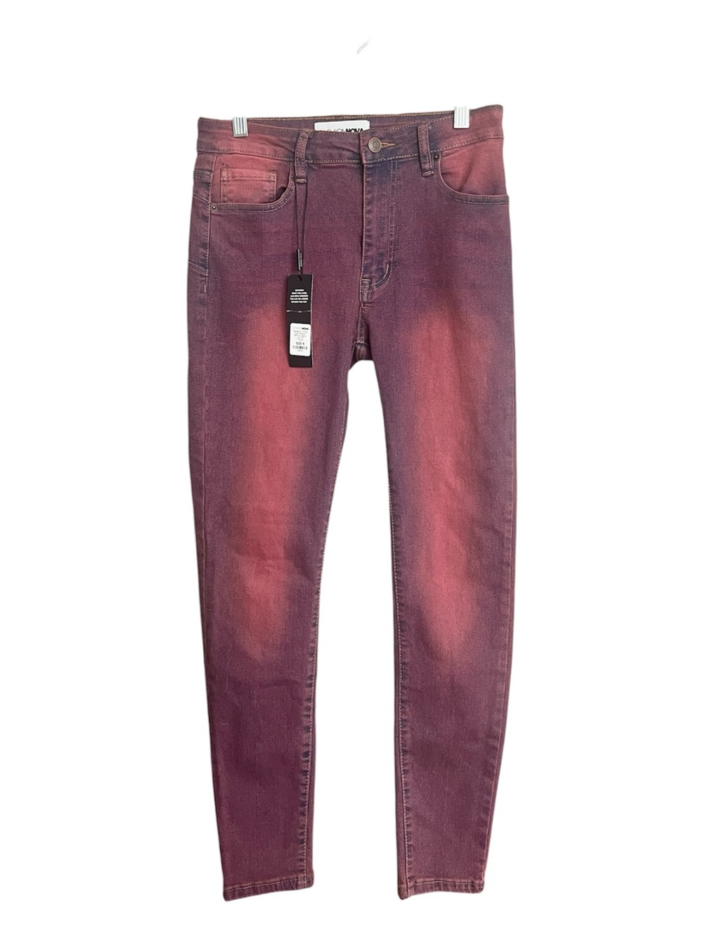 Fashion Nova Punk Sleaze Hampton Tinted Stretch Skinny Jeans Faded SZ 9 Purple